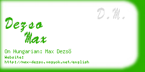 dezso max business card